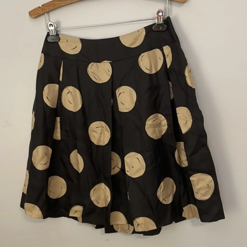 Kate spade silk holly black cork pleated skirt sz 8 NWT *K - Picture 4 of 9